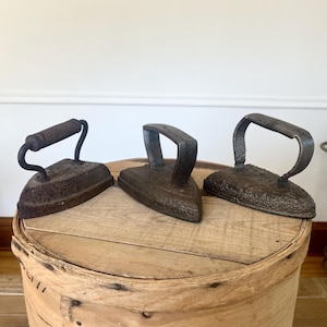 Antique Sad Iron, Vintage Flat Iron, Primitive Clothes Pleat Shirt Irons, Door Stops, Door Holder, Laundry Room Decor