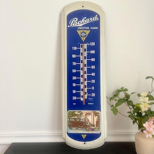 Vintage Packard Wall Thermometer, Large Temperature Gauge, Works As It Should