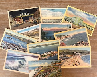Vintage Linen Postcards, USA Travel Decor