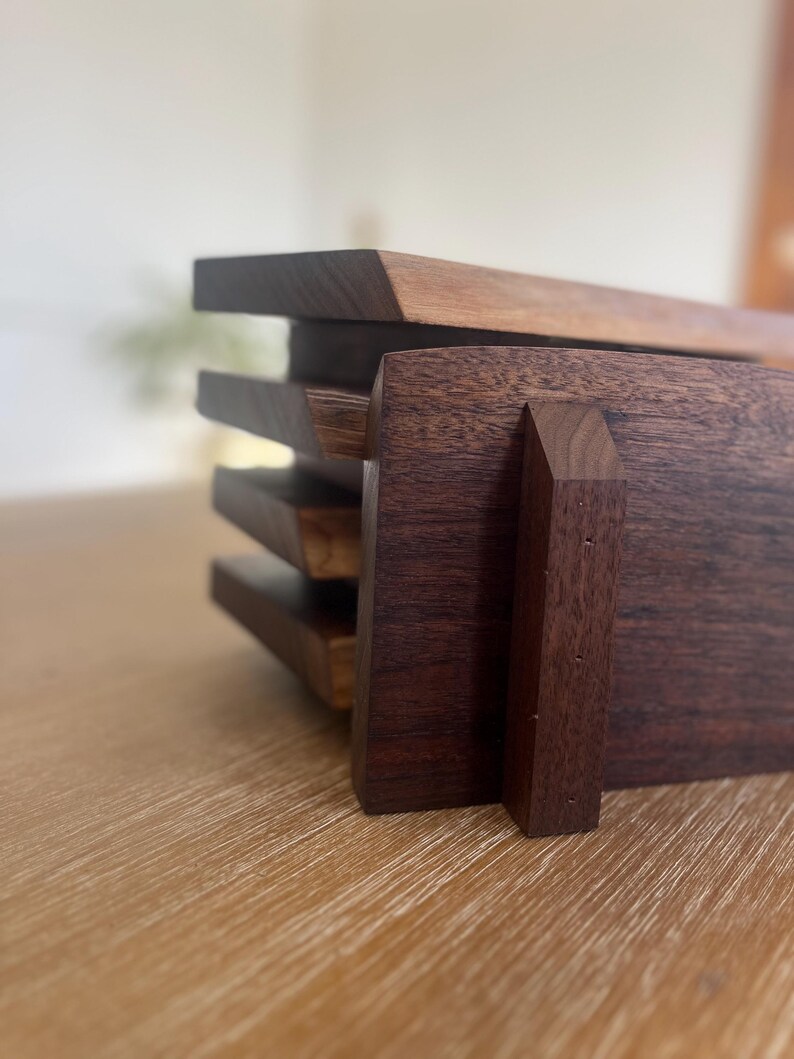 Wooden Bathroom Tray Live Edge Riser: Decorative Walnut Rustic Sink ...