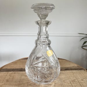 Vintage Lead Glass Decanter, Crystal Decanter, Germany, Whiskey or Bourbon Decanter, Bar Decor, Bar Cart, Classy Barware