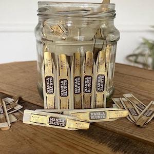Entire Lot of Manila Blunts Embossed Cigar Bands,  Vintage Cigar Accessories, Antique Cigar Labels
