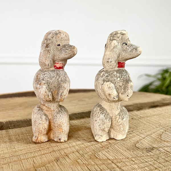 Antique Chalk Poodles, Miniatures Dogs, Vintage Poodles, Chippy Decor, Dog Statues, Animals, Dog Decor