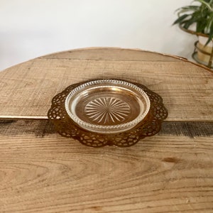 Vintage Brass and Glass Ring Dish, Soap Dish, Antique Dish, Jewelry Dish, Boho Jewelry Dish