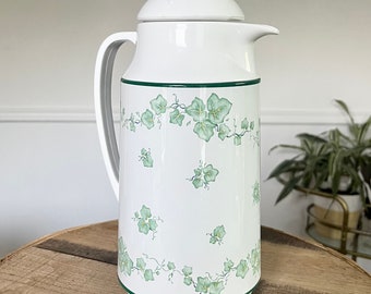 Vintage Coffee Thermos, Coffee Pot, Corning Ware Calloway Leaves and Vines, Vintage Kitchen, Vintage Carafe, Green Ivy, Kitchen Decor, Pyrex