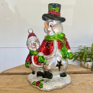 Christmas Snowman Tea Light Candle Holder, Mark Roberts Glazed Snowman, Tealight Holiday Decor, Christmas Candle, Snowman Collection