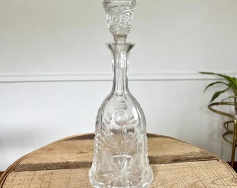 Vintage Decanter, Crystal Decanter, Whiskey or Bourbon Decanter, Bar Decor, Bar Cart, Classy Barware