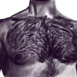 fuzzy chest charcoal print