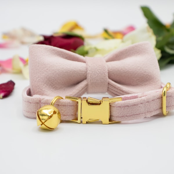 Rosa personalisierte Katzenhalsbänder, niedlich, benutzerdefinierte Tags & Glöckchen für Ihre Katze