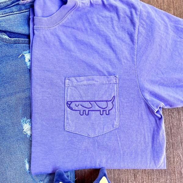 Bluey Long Dog pocket tee
