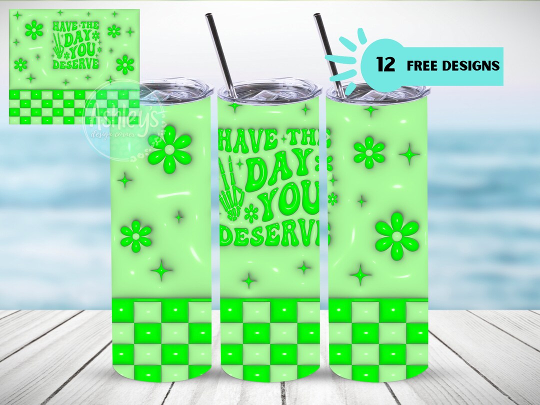 Inflated Sublimation Design 3D Tumbler Wrap 20 Oz Skinny - Etsy