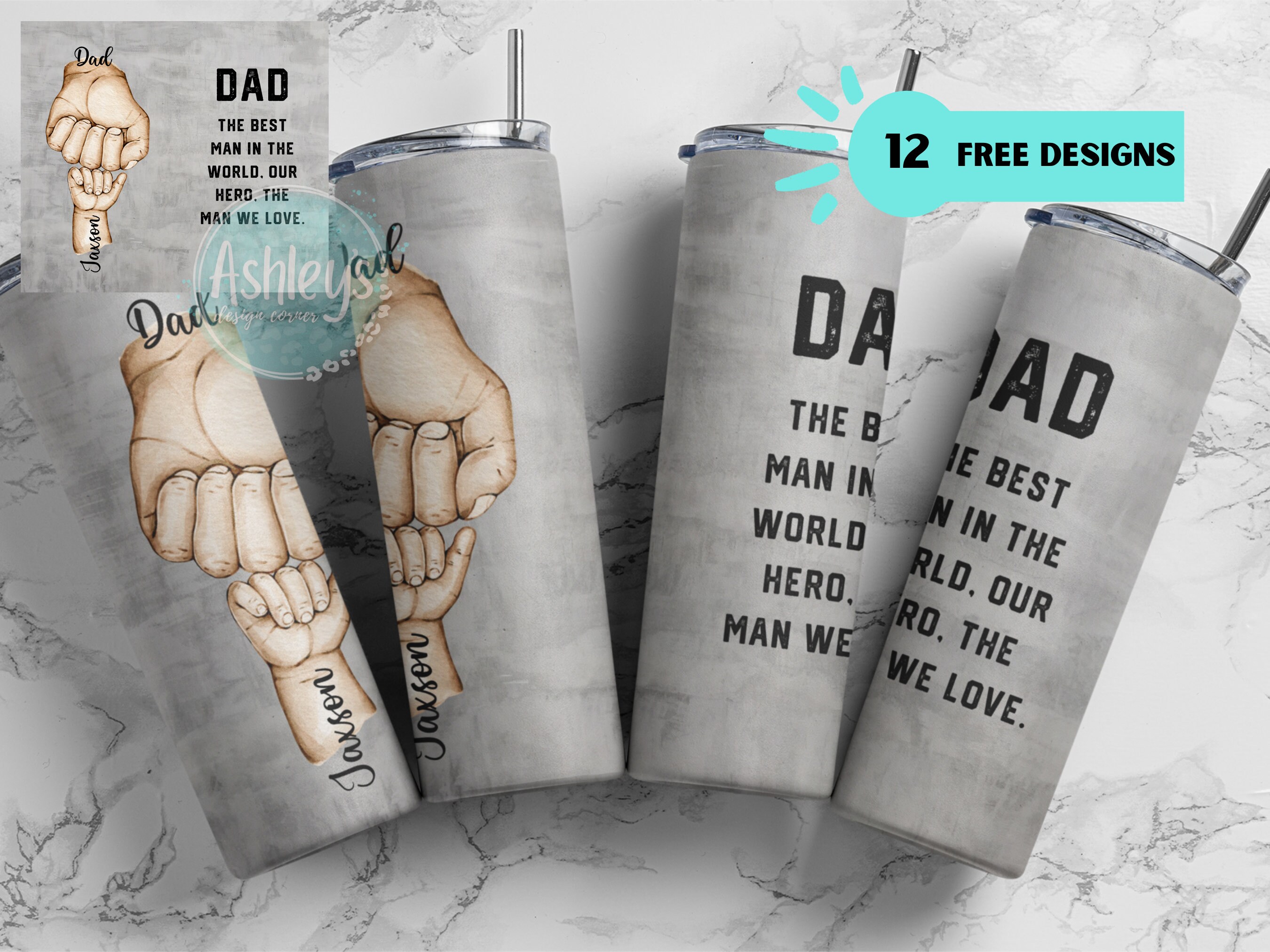 20oz Skinny Tumbler Dad Fathers Day Tumbler Wrap Sublimation Etsy Canada