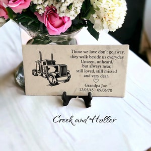 Personalized Truck Driver Memorial Tile Plaque, Loss of Truck Driver ...