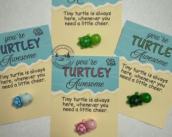 Turtley Awesome Tiny Turtle Pocket Hug - Words of Encouragement for a Friend to Cheer Up - Student Gift for Student of the Month