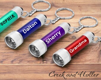 Personalized mini flashlight, LED COB light, child’s lantern, stocking stuffer or basket filler for kids etc…