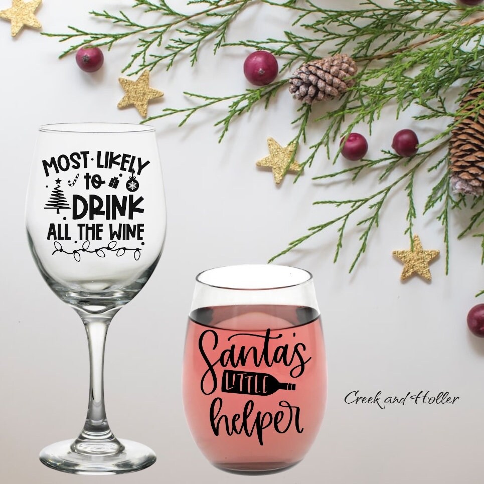 Christmas Lights Wine Glasses, Stemmed or stemless, Holiday Gift, Pain –  Pretty Strokes