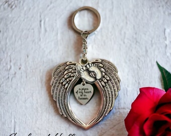 Angel Wing Keychain, rear view mirror, sympathy gift, loss of a mom, dad, son, daughter, friend, angel wing keepsake