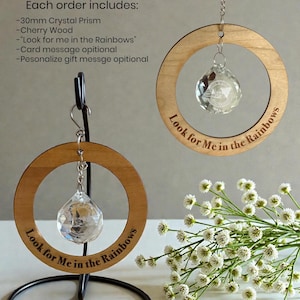 Sympathy Gift Memorial Crystal Rainbow Maker Suncatcher, Loss of Mother, Father, Husband, Spouse, Child Miscarriage, Tabletop Rainbow
