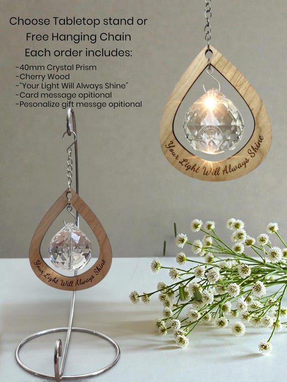 Memorial Suncatcher Sympathy Gift, In Loving Memory Tabletop Decor Healing Crystal for Loss of Mother Father Son Daughter Child