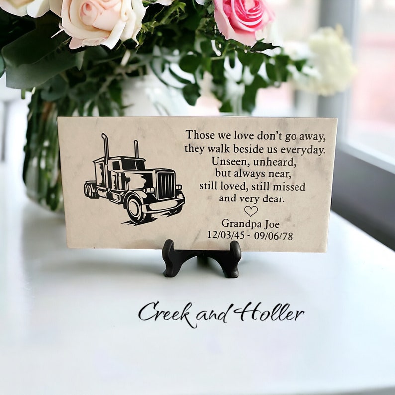 Personalized Truck Driver Memorial Tile Plaque, Loss of Truck Driver ...