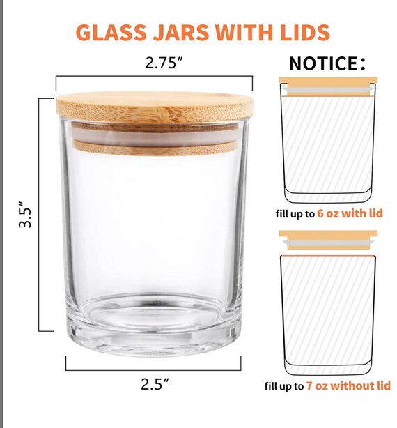 6 oz Glass Jars with Lids, 7 oz
