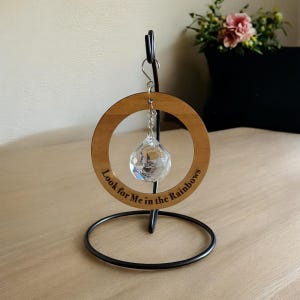 Rainbow Crystal Suncatcher for Comfort and Remembrance Loss of Mother, Look for Me in the Rainbows Memorial Suncatcher, Sympathy Gift