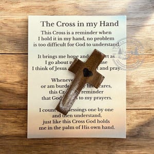 Wooden Cross Pocket Hug: Faith Keepsake Memorial