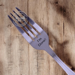 Retirement gift, I’m Done 2025, fun gift coworker gift, done working, done with anything, Stainless steel engraved fork, retire gift