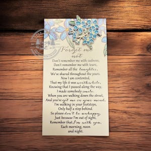 Something Blue Forget Me Not Wedding Memorial Pin
