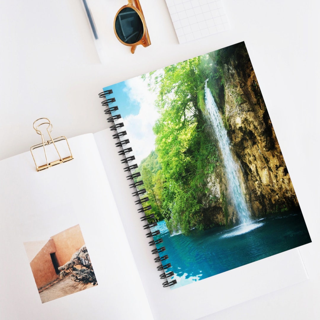 Waterfall Journal: Spiral Bound Notebook With Pocket - Etsy
