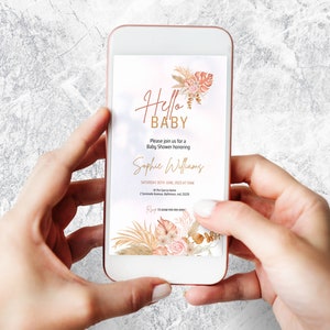 Electronic Baby Shower Invitation, Neutral Electronic Baby Shower, Gender Neutral Baby Shower, Neutral Baby Shower