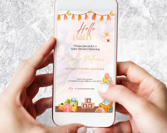 Electronic Baby Shower Invitation, Electronic Baby Shower, Gender Neutral Baby Shower, Elettronic Baby Shower