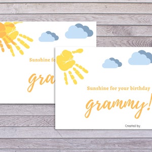 Handprint keepsake printable birthday gift