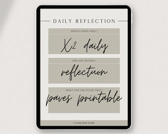 Digital download daily reflection planner for health and wellness mental health aids daily reflection writing printable pdf