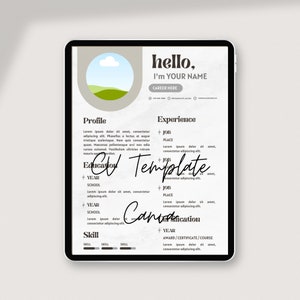 Clean Resume CV Template for Canva, Minimalist Resume, Professional Cv, First Job Resume CV, Creative CV, Cover Letter