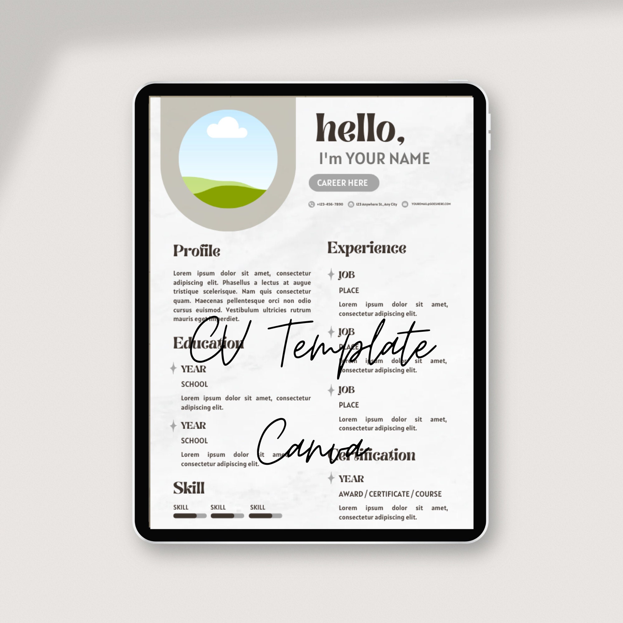 Clean Resume CV Template for Canva, Minimalist Resume, Professional Cv ...