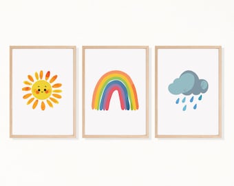 Nursery Wall Art, Nursery Girls Decor, Baby Print Poster, Rainbow Wall Art, Boho Nursery Decor, Nursery Art, Kids Art, Childrens Wall Art