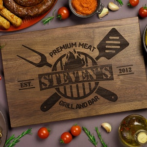 Personalized BBQ Board, Custom BBQ cutting Board, Grilling Gifts for Father, Custom Grill Board, Grill Master Gift