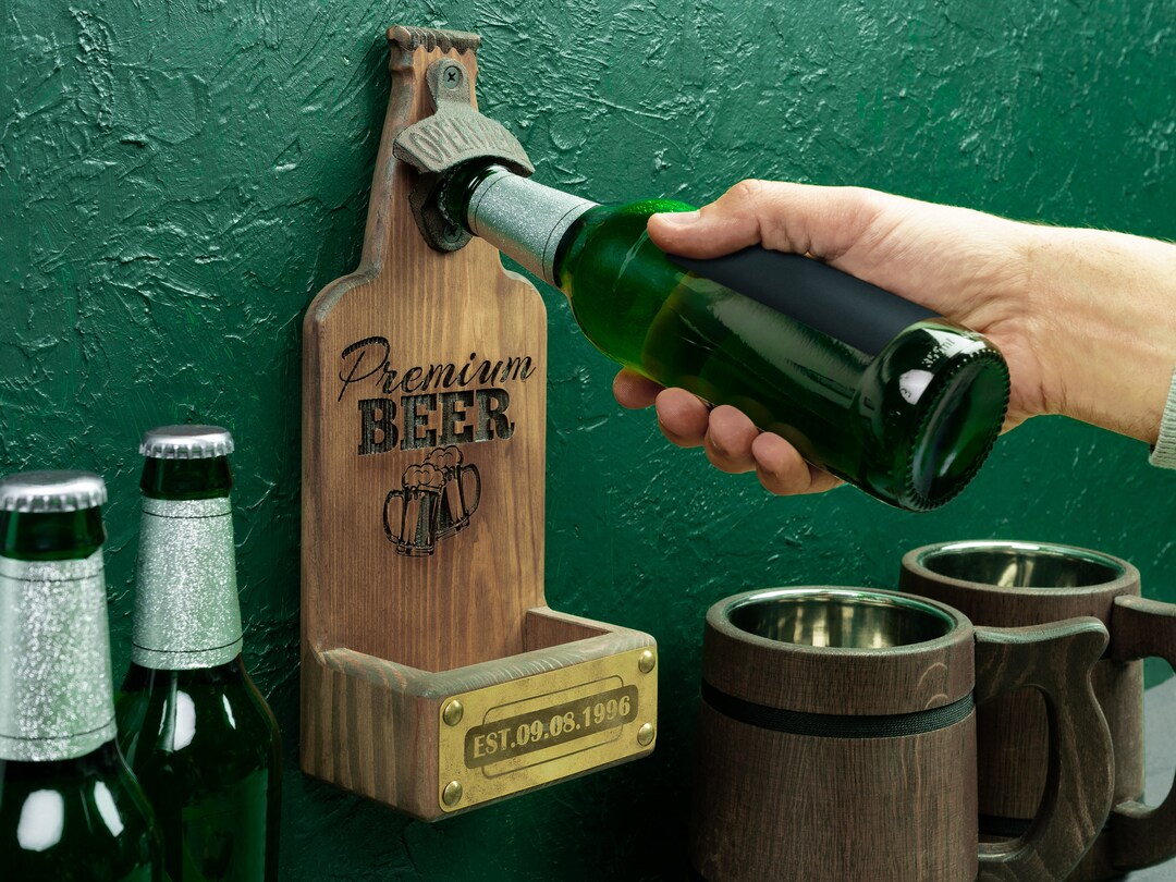 Wall Mount Beer Bottle Opener for Beer Drinker Gift Man Cave Barware