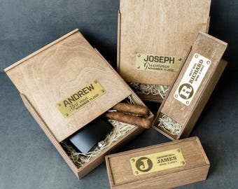 Engraved Wood Memory Box: Personalized Groomsmen Gift, Wedding Keepsake
