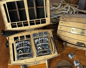 Custom Whiskey Glasses Gift Set, Wedding Party Gift for Best Man and Groomsmen, Bourbon Glasses, Personalized Groomsmen Whiskey Gift Box