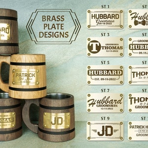 Custom Groomsmen Beer Mug, Personalized Wooden Tankard, Best Man Proposal Beer Stein, Wedding Officiant Gift, Bachelor Party Gifts, Dad Mug bild 4