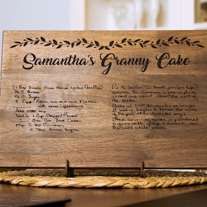 Handwritten Recipe Cutting Board for Mother&#39;s day gift, Mom and Grandma Gift, Engraved Family Recipe Board, Unique gift for Mother in Law