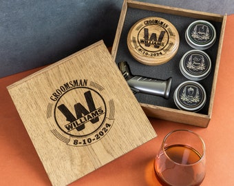 Whiskey Smoker Set, Personalized Groomsmen Gifts, Best Man Proposal, Cocktail Smoker Kit, Custom Barware Birthday Gift for Mens Home Bar