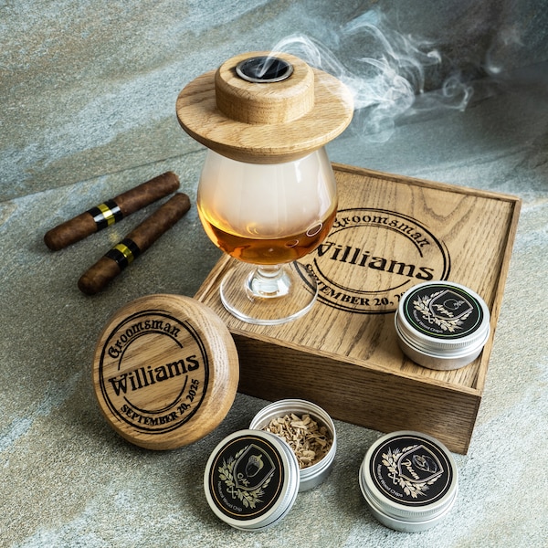 Personalized Whiskey Smoker Kit: Bourbon Cocktail Gift Set