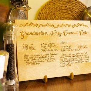 Handwritten Engraved Recipe Cutting Board - Capture Your Family Recipe, Keepsake Gift For Mom, Grandma gift for Mothers Day, Nana Gift