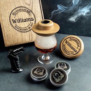 Whiskey Smoker Set, Personalized Home Bar Gift for Men Birthday, Cocktail Smoker Kit, Groomsmen Gifts, Smoked Bourbon  Set, Luxury Barware