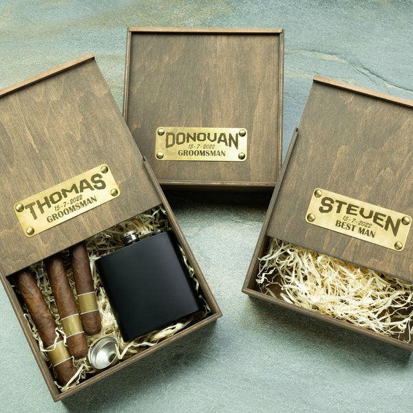 Groomsmen proposal box - Will you be my groomsman gift box, Best man proposal, Bachelor party gift, Father of bride gift, Cigar gift box