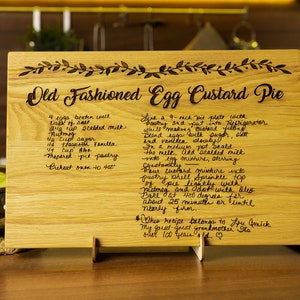 Recipe Cutting Board, Handwritten Engraved Recipe Kitchen Board, Wooden Chopping Board, Mom Bakery Gift, New Home Gift, Grandma Present