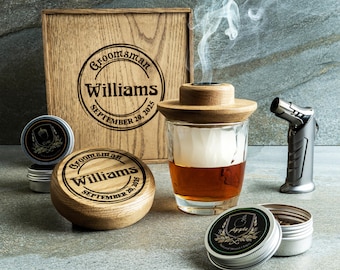 Whiskey Smoker Kit with Torch, Christmas Gift for Husband, Boyfriend, Dad, Best Friend, Personalized Groomsmen Gifts, Alcohol Gifts for Men
